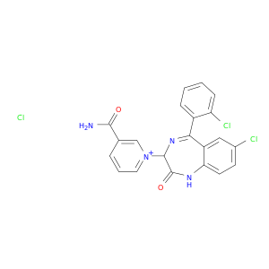 3-CARBAMOYL-1-(7-CHLORO-5-(2-CHLOROPHENYL)-2,3-DIHYDRO-2-OXO-1H-1,4-BENZODIAZEPIN-3-YL)PYRIDINIUM CHLORIDE
