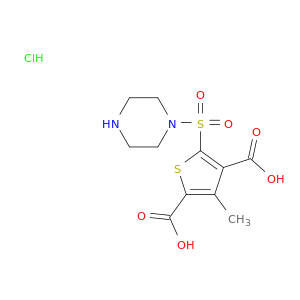 2,4-噻吩二羧酸,3-甲基-5-(1-哌嗪基磺酰基)-,盐酸盐(1：1)