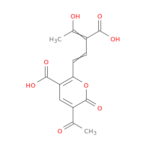 2H-Pyran-5-carboxylicacid, 3-acetyl-6-(3-carboxy-4-hydroxy-1,3-pentadienyl)-2-oxo- (8CI,9CI)