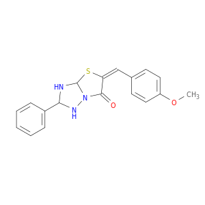 THIAZOLO[3,2-B][1,2,4]TRIAZOL-6(5H)-ONE, 5-[(4-METHOXYPHENYL)METHYLENE]-2-PHENYL-, (5E)-