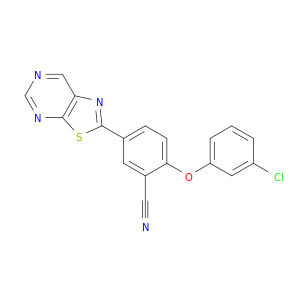 Benzonitrile, 2-(3-chlorophenoxy)-5-thiazolo[5,4-d]pyrimidin-2-yl-