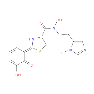 (2Z)-N-hydroxy-2-(5-hydroxy-6-oxo-1-cyclohexa-2,4-dienylidene)-N-[2-(3H-imidazol-4-yl)ethyl]thiazolidine-4-carboxamide