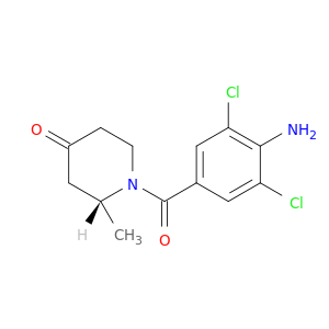 4-Piperidinone, 1-(4-amino-3,5-dichlorobenzoyl)-2-methyl-, (2R)-