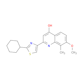 4-Quinolinol, 2-(2-cyclohexyl-4-thiazolyl)-7-methoxy-8-methyl-