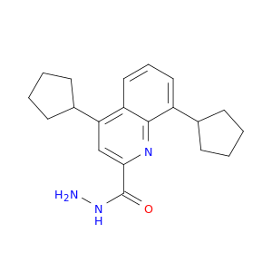 2-Quinolinecarboxylic acid, 4,8-dicyclopentyl-, hydrazide