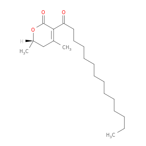 2H-Pyran-2-one, 5,6-dihydro-4,6-dimethyl-3-(1-oxotetradecyl)-, (6S)-