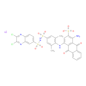 2-蒽磺酸,1-氨基-4-[[4-[[(2,3-二氯-6-喹喔啉基)磺酰]氨基]磺酰基]-2,6-二甲基苯基]氨基]-9,10-二氢烯基-9,10-二恶英,钠盐(1：1)