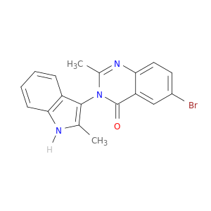 4(3H)-Quinazolinone, 6-bromo-2-methyl-3-(2-methyl-1H-indol-3-yl)-