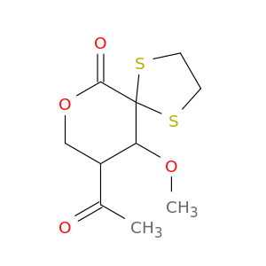 7-Oxa-1,4-dithiaspiro[4.5]decan-6-one, 9-acetyl-10-methoxy-