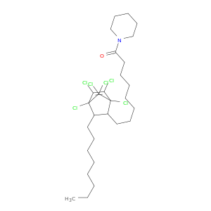 Piperidine,1-[8-(1,4,5,6,7,7-hexachloro-3-octylbicyclo[2.2.1]hept-5-en-2-yl)-1-oxooctyl]-(9CI)