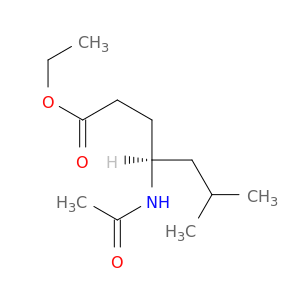 Heptanoic acid, 4-(acetylamino)-6-methyl-, ethyl ester, (S)-