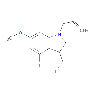1H-Indole, 2,3-dihydro-4-iodo-3-(iodomethyl)-6-methoxy-1-(2-propenyl)-
