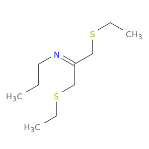 1-Propanamine, N-[2-(ethylthio)-1-[(ethylthio)methyl]ethylidene]-