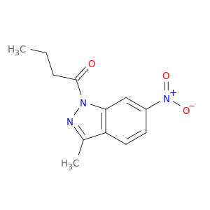 1H-Indazole, 3-methyl-6-nitro-1-(1-oxobutyl)-