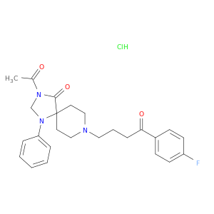 3-acetyl-8-[4-(4-fluorophenyl)-4-oxobutyl]-1-phenyl-1,3,8-triazaspiro[4.5]decan-4-one hydrochloride(1:1)