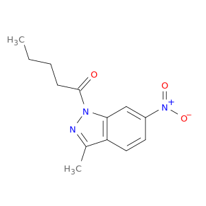 1H-Indazole, 3-methyl-6-nitro-1-(1-oxopentyl)-