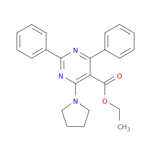 5-Pyrimidinecarboxylic acid, 2,4-diphenyl-6-(1-pyrrolidinyl)-, ethyl ester