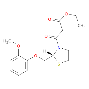 3-Thiazolidinepropanoicacid, 2-[(2-methoxyphenoxy)methyl]-b-oxo-, ethyl ester, (R)- (9CI)
