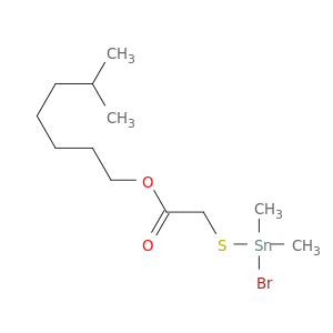 Acetic acid, [(bromodimethylstannyl)thio]-, 6-methylheptyl ester