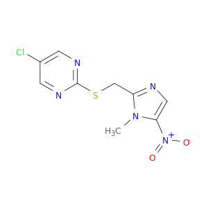 Pyrimidine, 5-chloro-2-[[(1-methyl-5-nitro-1H-imidazol-2-yl)methyl]thio]-