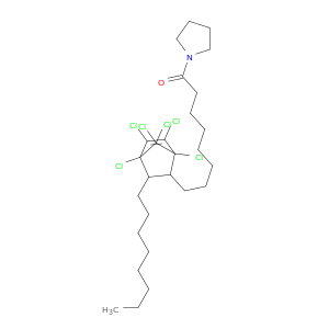 Pyrrolidine,1-[8-(1,4,5,6,7,7-hexachloro-3-octylbicyclo[2.2.1]hept-5-en-2-yl)-1-oxooctyl]-(9CI)