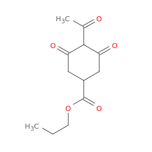 Cyclohexanecarboxylic acid, 4-acetyl-3,5-dioxo-, propyl ester