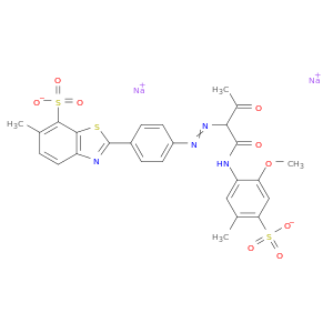 7-苯并噻唑氟磺酸,2-[4-[2-[1-[1-[[(2-甲氧基-5-甲基-4-硫代苯基)氨基]羰基]-2-氧丙基]苯基]-6-甲基-,钠盐(1：2)