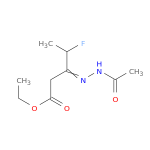 Pentanoic acid, 3-(acetylhydrazono)-4-fluoro-, ethyl ester