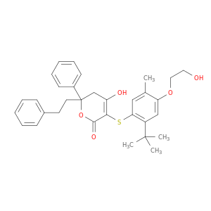 5-{[2-tert-butyl-4-(2-hydroxyethoxy)-5-methylphenyl]sulfanyl}-6-hydroxy-2-phenyl-2-(2-phenylethyl)-2,3-dihydro-4h-pyran-4-one