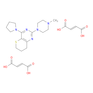6H-Thiopyrano(3,2-d)pyrimidine, 7,8-dihydro-2-(4-methyl-1-piperazinyl)-4-(1-pyrrolidinyl)-, (Z)-2-butenedioate (1:2)