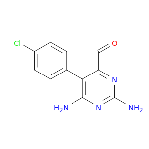 2,6-diamino-5-(4-chlorophenyl)pyrimidine-4-carbaldehyde