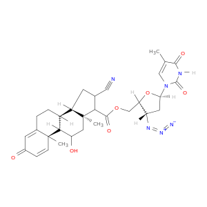 Androsta-1,4-diene-17-carboxylicacid, 16-cyano-11-hydroxy-3-oxo-, 5'-ester with 3'-azido-3'-deoxythymidine, (11b,16b,17b)- (9CI)