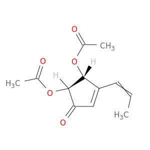 2-Cyclopenten-1-one, 4,5-bis(acetyloxy)-3-(1-propenyl)-, trans-