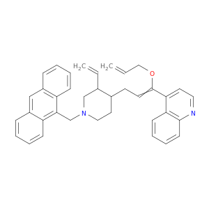 QUINOLINE, 4-[3-[1-(9-ANTHRACENYLMETHYL)-3-ETHENYL-4-PIPERIDINYL]-1-(2-PROPEN-1-YLOXY)-1-PROPEN-1-YL]-