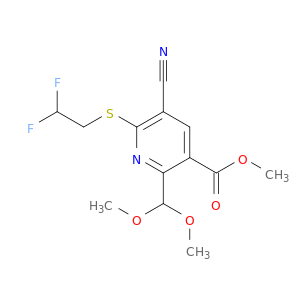 3-Pyridinecarboxylicacid, 5-cyano-6-[(2,2-difluoroethyl)thio]-2-(dimethoxymethyl)-, methyl ester