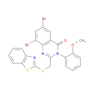 2-(benzothiazol-2-ylsulfanylmethyl)-6,8-dibromo-3-(2-methoxyphenyl)quinazolin-4-one