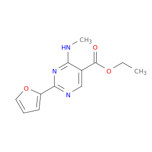 5-Pyrimidinecarboxylic acid, 2-(2-furanyl)-4-(methylamino)-, ethyl ester