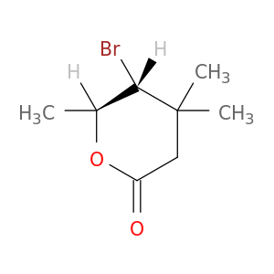 2H-Pyran-2-one, 5-bromotetrahydro-4,4,6-trimethyl-, trans-