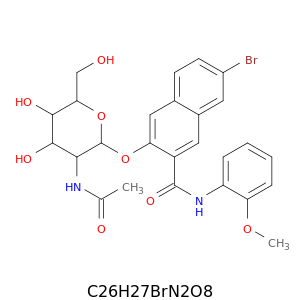 3-[2-(乙酰氨基)-2-脱氧-β-D-吡喃葡萄糖基]氧基]-7-溴-N-(2-甲氧基苯基)-2-萘甲酰胺
