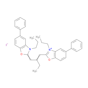 苯并嗪,5-苯基-2-[2-[(5-苯基-3-丙基-2(3H)-苯并恶唑基)甲基]-1-丁烯-1-基]-3-丙基-,碘化物(1：1)