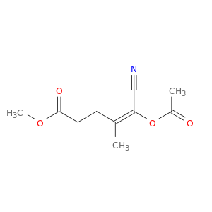 4-Pentenoic acid, 5-(acetyloxy)-5-cyano-4-methyl-, methyl ester, (E)-