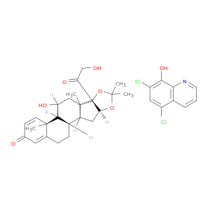 (4as,5s,6as,6bs,9as,10as,10bs)-4b-fluoro-5-hydroxy-6b-(hydroxyacetyl)-4a,6a,8,8-tetramethyl-4a,4b,5,6,6a,6b,9a,10,10a,10b,11,12-dodecahydro-2h-naphtho[2',1':4,5]indeno[1,2-d][1,3]dioxol-2-one- 5,7-dichloroquinolin-8-ol(1:1)