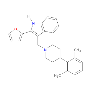 1H-Indole, 3-[[4-(2,6-dimethylphenyl)-1-piperidinyl]methyl]-2-(2-furanyl)-