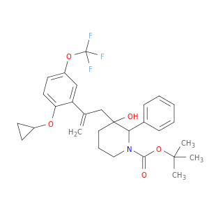 TERT-BUTYL 3-[2-[2-CYCLOPROPYLOXY-5-(TRIFLUOROMETHOXY)PHENYL]PROP-2-ENYL]-3-HYDROXY-2-PHENYL-PIPERIDINE-1-CARBOXYLATE