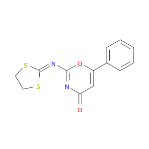 4H-1,3-Oxazin-4-one, 2-(1,3-dithiolan-2-ylideneamino)-6-phenyl-
