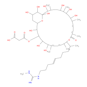 3-[[1,3,7,9,11,25,27,31,35,36-decahydroxy-4,8,12,16,20,24-hexamethyl-19-[(E)-10-[(N-methylcarbamimidoyl)amino]dec-6-en-2-yl]-17-oxo-18,37-dioxabicyclo[31.3.1]heptatriaconta-13,15,21,23-tetraen-29-yl]oxy]-3-oxo-propanoic acid