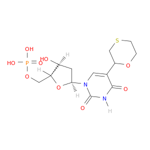 5'-Uridylic acid, 2'-deoxy-5-(1,4-oxathian-2-yl)-, (S)-