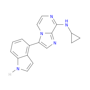 Imidazo[1,2-a]pyrazin-8-amine, N-cyclopropyl-3-(1H-indol-4-yl)-