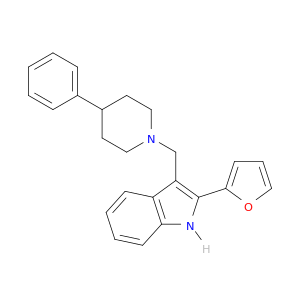 1H-Indole, 2-(2-furanyl)-3-[(4-phenyl-1-piperidinyl)methyl]-