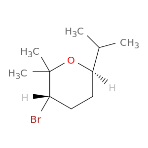 2H-Pyran, 3-bromotetrahydro-2,2-dimethyl-6-(1-methylethyl)-, trans-